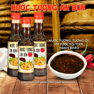 [Combo 3 Chai] Nước Tương Pha Sẵn Tỏi Ớt Shiitake 270g Ăn Bún Rất Ngon - Nguyên Liệu Tươi Thơm Ngon Đặc Biệt