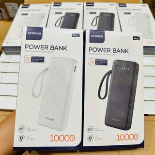 Sạc dự phòng Sendem PK66 10000mah, có đèn pin tích hợp 4 dây sạc ( Có VAT )