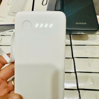Sạc dự phòng Sendem PK66 10000mah, có đèn pin tích hợp 4 dây sạc ( Có VAT )