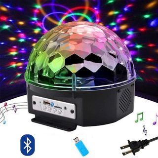 ĐÈN LED VŨ TRƯỜNG QUẢ CẦU KIÊM LOA BLUETOOTH XOAY 360 - REMOTE (T50)