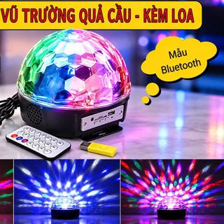 ĐÈN LED VŨ TRƯỜNG QUẢ CẦU KIÊM LOA BLUETOOTH XOAY 360 - REMOTE (T50)