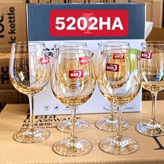 BỘ 6 LY THUỶ TINH VÀNG UỐNG RƯỢU VANG 465ml DELI EJ5202HA (T8)