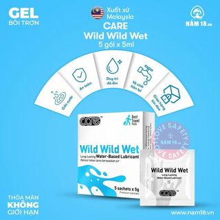 Gel Bôi Trơn Gốc Nước CARE Wild Wild Wet - 5 Gói.
