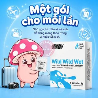 Gel Bôi Trơn Gốc Nước CARE Wild Wild Wet - 5 Gói.