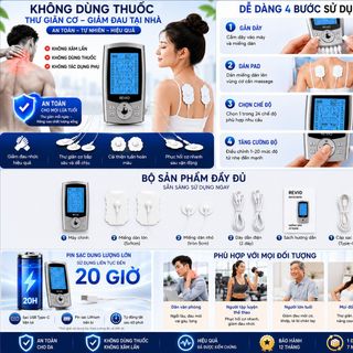 Máy Massage Xung Điện TENS EMS - 24 Chế Độ, 20 Cấp Độ, Massage Giảm Đau Cơ Bắp Đa Năng