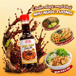 [1 chai] Nước tương pha sẵn dầm me Làng Chài Xưa 310g - Chấm cá khô, cá chiên, cánh gà mực chiên
