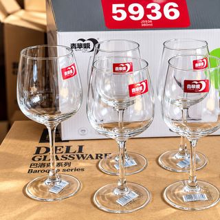 BỘ 6 LY THUỶ TINH UỐNG RƯỢU VANG 345ml EJ5936 (T8)