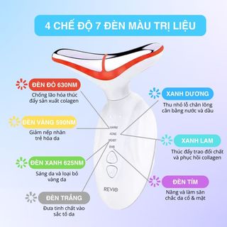 MÁY MASSAGE CỔ & MẶT REVIO NF32, EMS NÂNG CƠ, 7 MÀU ÁNH SÁNG CHĂM SÓC DA