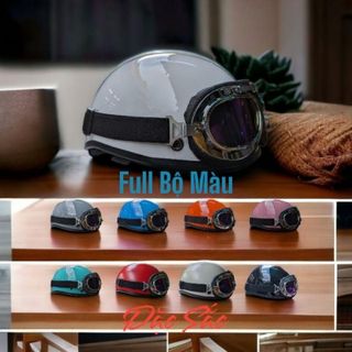 Mũ Bảo Hiểm Nửa Đầu 1/2 Nam Nữ Sơn Đủ Màu Kèm Kính Phi Công UV - Xu Hướng Mới - Hàng Tốt - Giá Rẻ