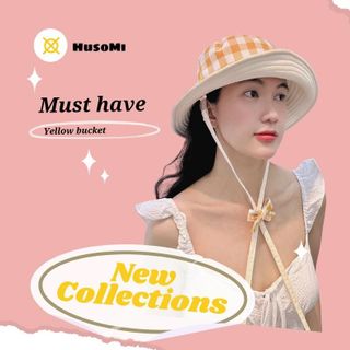 [Summer Collections] Mũ Bucket Nữ Caro 2 Mặt (Dây Có Thể Tháo Rời) Chất Liệu Kaki Phong Cách Hàn Quốc Form Unisex phù hợp đi chơi, dạo phố, du lịch