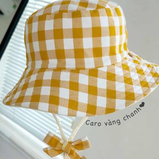 [Summer Collections] Mũ Bucket Nữ Caro 2 Mặt (Dây Có Thể Tháo Rời) Chất Liệu Kaki Phong Cách Hàn Quốc Form Unisex phù hợp đi chơi, dạo phố, du lịch