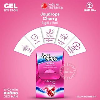 Gel Bôi Trơn Joydrops Hương Cherry | Combo 3 Gói.