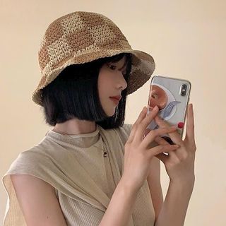 Mũ cối mềm hoạ tiết phối caro màu
