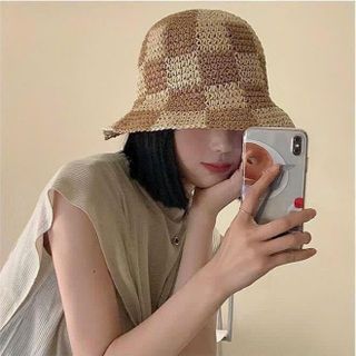 Mũ cối mềm hoạ tiết phối caro màu