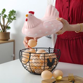 Rổ đựng trứng gà màu hồng