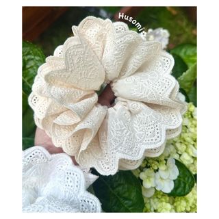 Cột tóc Scrunchies VẢI HOẠ TIẾT  size 15cm,  4 lớp xinh xắn bồng bềnh