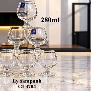BỘ 6 LY THUỶ TINH SAMPANH CAO CẤP 280ml GL3704 (T12)