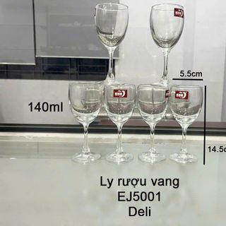 BỘ 6 LY UỐNG RƯỢU VANG 140ml DELI EJ5001 (T8)