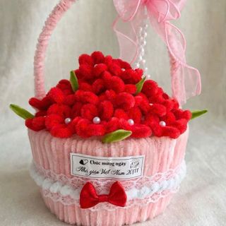 Giỏ Hoa Kẽm Nhung - size to