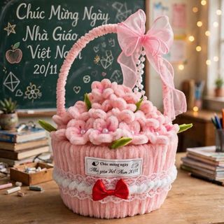 Giỏ Hoa Kẽm Nhung - size to