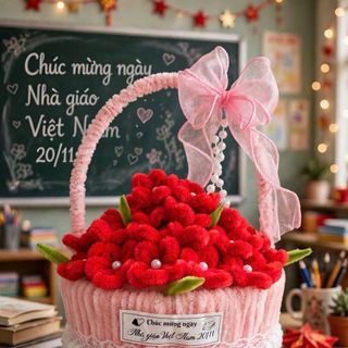 Giỏ Hoa Kẽm Nhung - size to