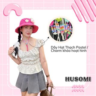 [Combo Nón + 3 charm] Mũ Bucket Nữ Tua Rua Chất Liệu Kaki Phong Cách Hàn Quốc Form Unisex phù hợp đi chơi, dạo phố, du lịch