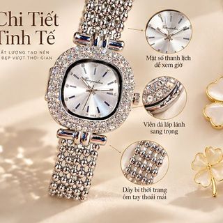 Set đồng hồ nữ dây Mâm Xôi phối trang sức mắt mèo cỏ bốn lá Gossie – Set Yunkou Mâm Xôi Mắt Mèo Cỏ Bốn Lá