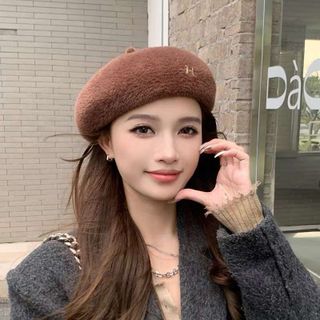 Mũ nồi, mũ beret tag chữ H Chất Nỉ Nhung nhà Humi Home