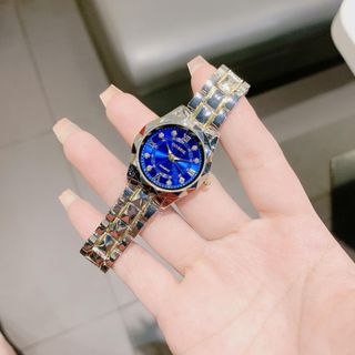 Set đồng hồ nữ phối trang sức Sapphire xanh trái tim sang trọng Gossie – Set Kim Cương Sapphire Tình Yêu