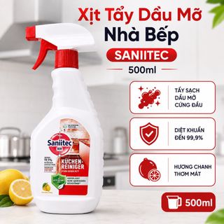 Chai xịt bọt tẩy dầu mỡ nhà bếp Saniitec Küchen-Reiniger