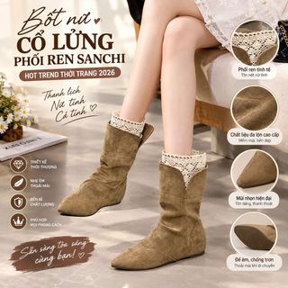 BỐT NỮ CỔ LỬNG PHỐI REN SANCHI – HOT TREND THỜI TRANG 2026