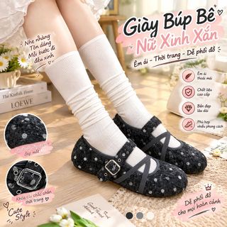 GIÀY DẠ CHẤM BI 801 – THIẾT KẾ ĐÁNG YÊU, PHỐI ĐỒ CỰC XINH!
