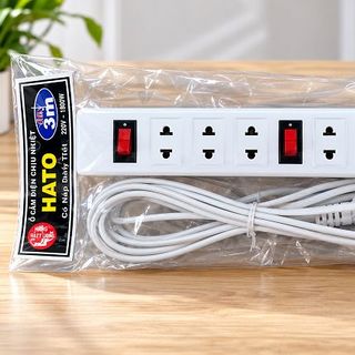 Ổ CẮM ĐIỆN HATO CÓ CÔNG TẮC 6 Ổ CẮM DÂY ĐỒNG 3M (T20)