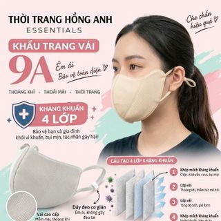 Khẩu trang vải 4 lớp form 9a ( có VAT) IN LOGO THEO YÊU CẦU