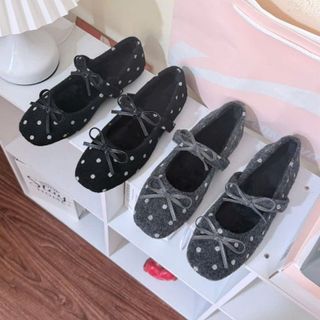 GIÀY BÚP BÊ 801 – NƠ XINH CHẤM BI, PHONG CÁCH TIỂU THƯ NGỌT NGÀO!
