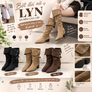 BỐT ĐÙI NỮ LYN DA MỀM CAO CẤP – THIẾT KẾ PHỐI KHUY CÁ TÍNH, DỄ PHỐI ĐỒ