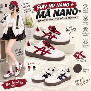 GIÀY NỮ NANO MÃ NANO – ĐEN ĐỎ CÁ TÍNH, PHỐI ĐỒ ĐẸP MỖI NGÀY