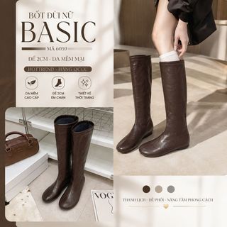 BỐT ĐÙI NỮ 6059 – DA MỀM, DÁNG ĐẸP, PHỐI ĐỒ CỰC XINH!