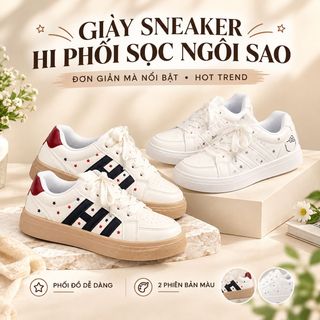 GIÀY SNEAKER HI PHỐI SỌC NGÔI SAO – ĐƠN GIẢN MÀ NỔI BẬT, HOT TREND