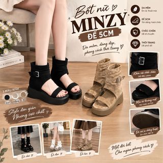 BỐT NỮ MINZY ĐẾ 5CM – DA MỀM, DÁNG ĐẸP, PHONG CÁCH THỜI TRANG