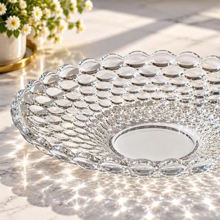 ĐĨA THUỶ TINH CHẤM BI 24cm EGEGANT 354 - CÓ HỘP (T16)