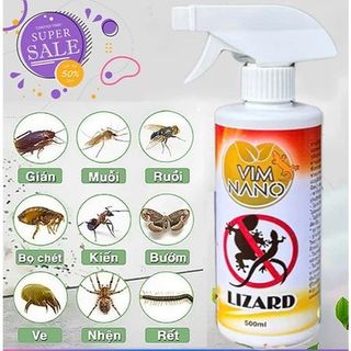 Chai Xịt Đuổi Thạch Sùng, Thằn Lằn Vim Lizard Nano 500ml Mùi Hương Dễ Chịu Xuất Xứ Thảo Mộc An Toàn Thân Thiện