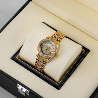 [MS STORE x VINHBANHBO] ĐỒNG HỒ NỮ MẶT TRÒN THIẾT KẾ ĐÍNH ĐÁ SANG TRỌNG , BẢO HÀNH 12 THÁNG - B166