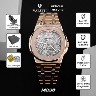 [ MS STORE ] - M250 - Đồng Hồ Pin Varseti Các cọc số đính đá kết hợp số La Mã mạ vàng tinh xảo giúp tổng thể vừa cổ điển, vừa hiện đại và đầy cuốn hút.