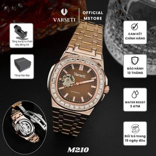 [ Deal 9k Đình Trưởng ] - Đồng Hồ Nam Varseti Phiên Bản Đính Đá Cao Cấp Lộ Cơ Thời Trang – M210 , M99