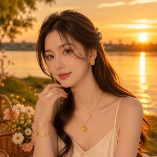 Set đồng hồ nữ đính đá phối trang sức cỏ bốn lá vàng sang trọng Gossie – Set Hoa Mai Cỏ Bốn Lá Hoàng Kim