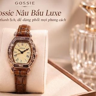 Đồng hồ nữ mặt bầu số La Mã, dây da nâu thanh lịch Gossie Nâu Bầu Luxe