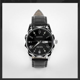 [LEOTINO] Đồng Hồ Nam L16 Leotino Chính Hãng Lịch Lãm Sang Trọng, Mặt Đen, Chống Nước, Dây Da Cao Cấp