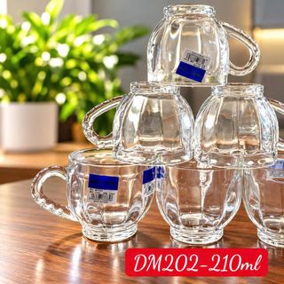 BỘ 6 LY THUỶ TINH CÓ QUAI 210ml DIAMONDS DM202 (T12)