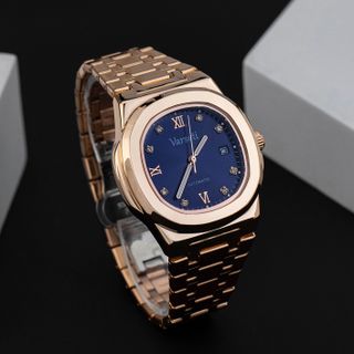 [ MS STORE x CHI DUY ]  M258 – Đồng hồ cơ Varseti Automatic nam dây thép mạ vàng hồng mặt xanh Navy sang trọng và lịch lãm